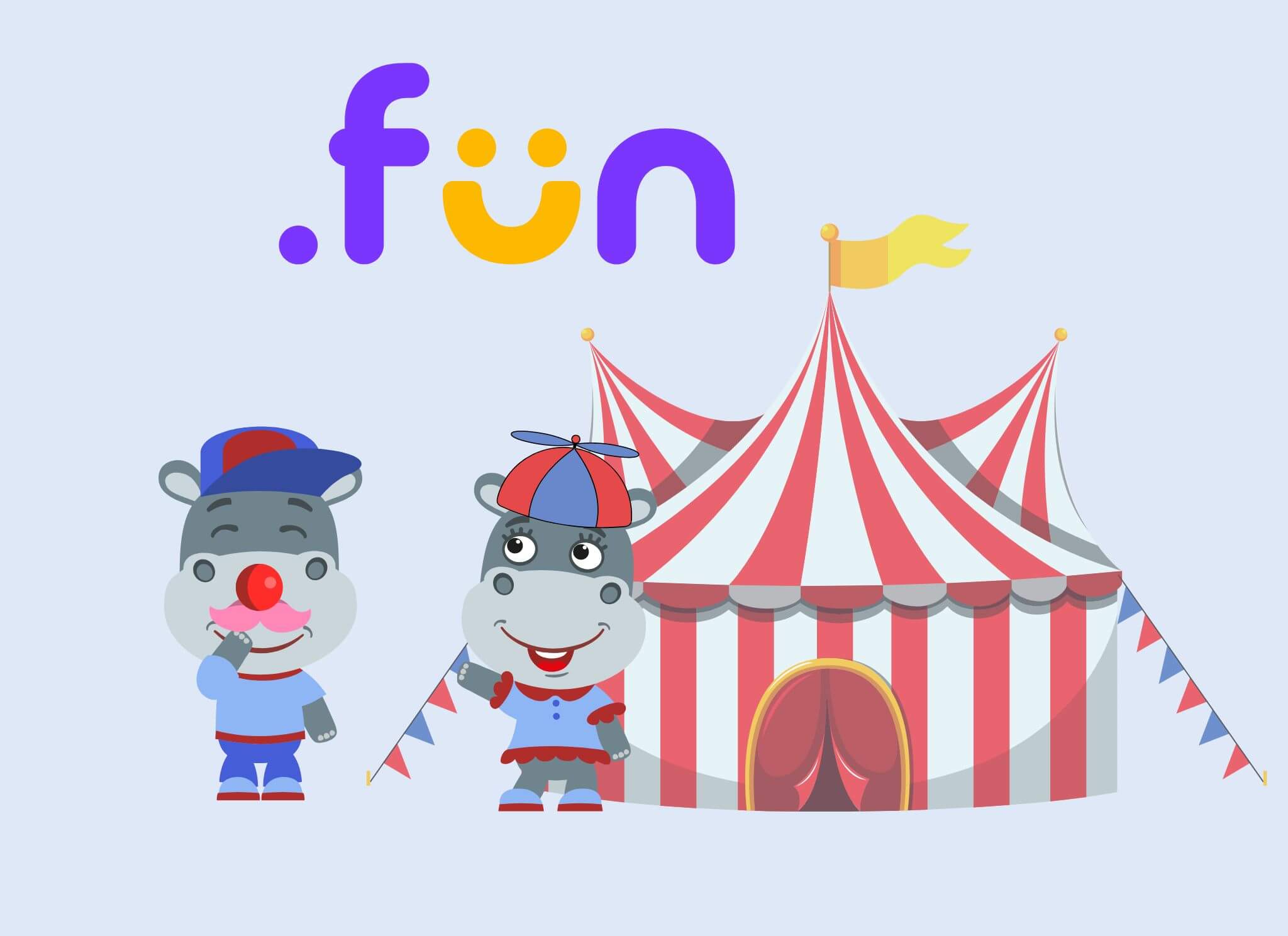 Grab a .fun domain from Hipposerve. The hippos at the circus.